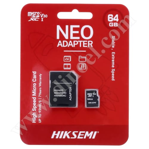 HikSemi, NEO, microSD, 64GB, Class 10, V10, карта памет, +SD адаптер